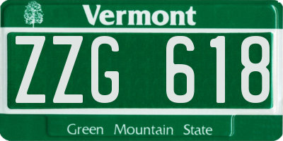 VT license plate ZZG618