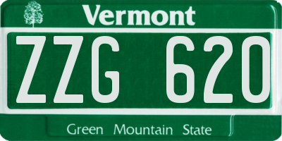 VT license plate ZZG620
