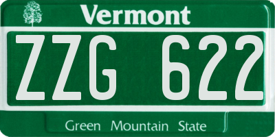 VT license plate ZZG622