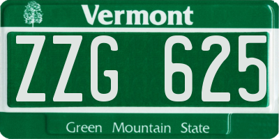 VT license plate ZZG625