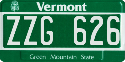 VT license plate ZZG626