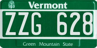 VT license plate ZZG628