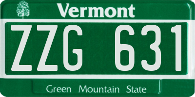 VT license plate ZZG631