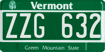 VT license plate ZZG632