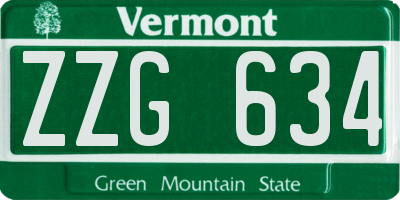 VT license plate ZZG634