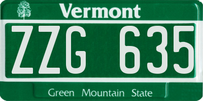VT license plate ZZG635