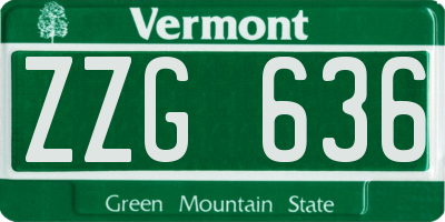 VT license plate ZZG636
