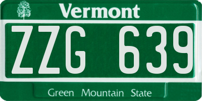 VT license plate ZZG639