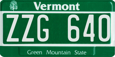 VT license plate ZZG640
