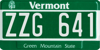 VT license plate ZZG641