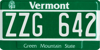 VT license plate ZZG642
