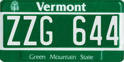 VT license plate ZZG644
