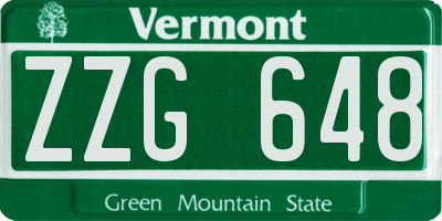 VT license plate ZZG648