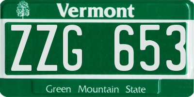 VT license plate ZZG653