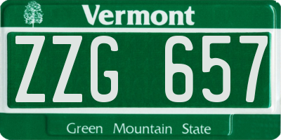 VT license plate ZZG657