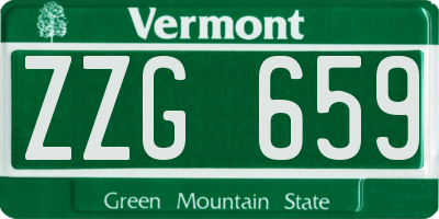 VT license plate ZZG659