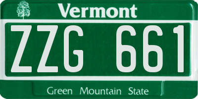 VT license plate ZZG661
