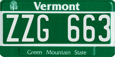 VT license plate ZZG663