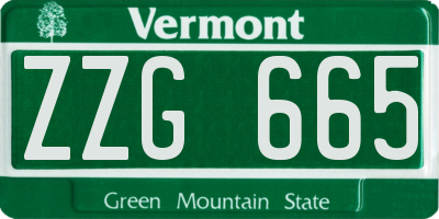 VT license plate ZZG665