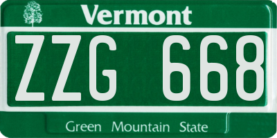 VT license plate ZZG668