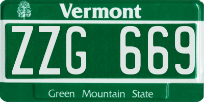 VT license plate ZZG669