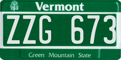 VT license plate ZZG673
