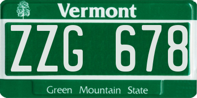 VT license plate ZZG678