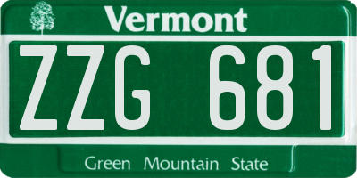 VT license plate ZZG681