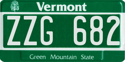 VT license plate ZZG682