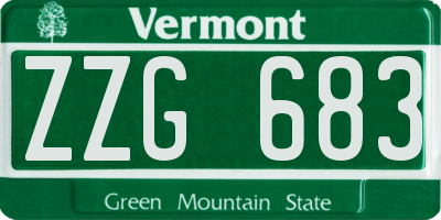 VT license plate ZZG683
