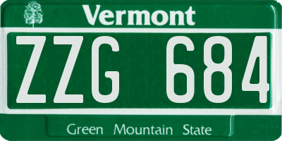 VT license plate ZZG684