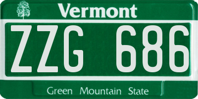VT license plate ZZG686