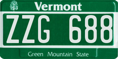 VT license plate ZZG688