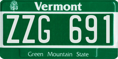 VT license plate ZZG691