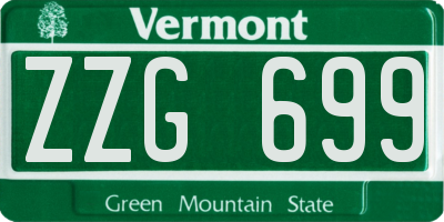 VT license plate ZZG699