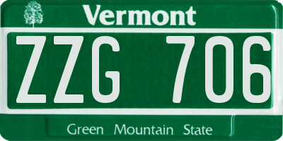 VT license plate ZZG706