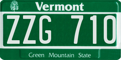 VT license plate ZZG710