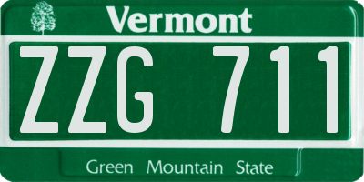 VT license plate ZZG711