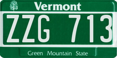 VT license plate ZZG713