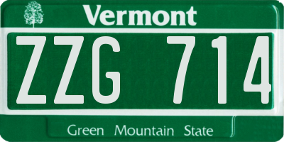 VT license plate ZZG714