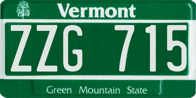 VT license plate ZZG715
