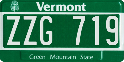 VT license plate ZZG719