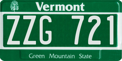 VT license plate ZZG721