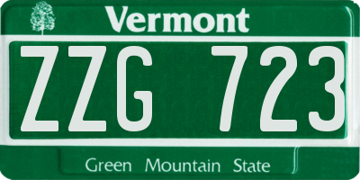 VT license plate ZZG723