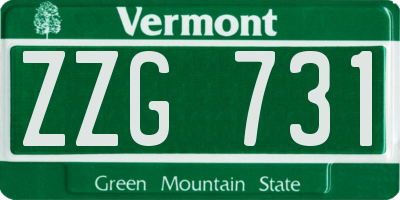 VT license plate ZZG731
