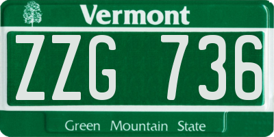 VT license plate ZZG736