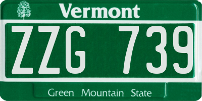VT license plate ZZG739