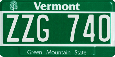 VT license plate ZZG740