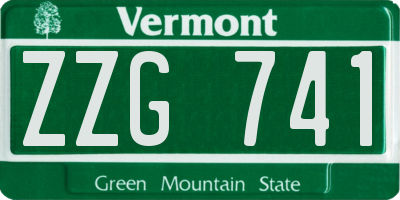 VT license plate ZZG741