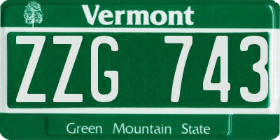 VT license plate ZZG743